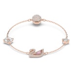 SWAROVSKI Dazzling Swan bracelet Magnetic closure, Swan, Pink, Rose gold-tone plated : fietakorea99