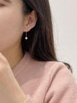 실버925 스윙 큐빅 진주 드롭귀걸이 : dia a dia 디아디아