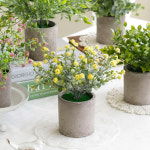 홈카페 인테리어 생화같은 테이블 미니 조화 꽃 화분 세트 데이지/옐로 : 미스모네