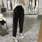여성 린넨 배기팬츠 여름 밴딩 마바지 : 빅드림샵
