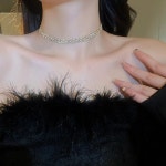 여성용 럭셔리 샤이니 풀 라인스톤 초커 목걸이 맞춤형 적 크리스탈 웨딩 쥬얼리 파티 선물 : 별이삼마켓