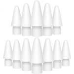 애플 펜슬 2세대 아이패드 프로 펜슬과 호환되는 12팩 교체 팁 iPencil Nib for iPad 연필 1stPencil 화이트 : 베르29