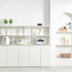 거실 주방 홈카페장 다용도선반장 수납장 화이트 진열대 : 마전동상회