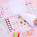 수제 메이크업 그림책 DIY 공주 드레싱 창의적인 스티커 선물 1 개 : 마켓일구팔팔