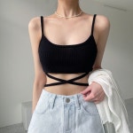 끈나시 하이탑 언더붑 크로스 뒷리본 브라탑 페스티벌룩,바캉스,비치웨어,여름,힙,섹시,글램 : 유어모어