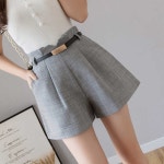 여성 라인 와이드 반바지 여름 팬츠 정장 여자 오피스룩 하이웨스트 하객룩 : 바이네이션