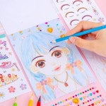 수제 메이크업 그림책 DIY 공주 드레싱 창의적인 스티커 선물 1 개 : 마켓일구팔팔