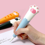 왕발 냥냥 스퀴시볼펜 중성펜 귀여운 캐릭터 말랑 고양이 키덜트 신학기 펜 젤펜 : 도아브스토어