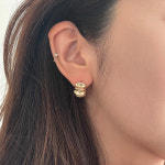 뮤즈엘리 14k 볼드 볼륨 주름 원터치 링 귀걸이 : 뮤즈엘리