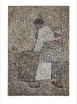 절구질하는 여인_박수근작가 판화작품 기본화이트원목관액자포함 : ARIART