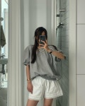 라운드 반팔 맨투맨 티셔츠 5color : 더코멜리