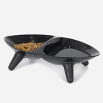 수퍼펫 올리브식탁 2구 멜라민 식기 블랙 강아지 고양이 밥 그릇 : KROOMIZE