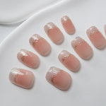 AMOMD 로즈 골드 프렌치 스퀘어 수제네일팁 CX001SS : 주식회사 손톱에진심