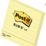 3M 포스트잇 노트 노랑라인 654-L 100매 : 태영 상사