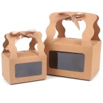 접이식 리본 손잡이 사각 예쁜 투명창 답례품 판촉물 단체 제품 포장 선물 상자 케이스 : 나무자라다