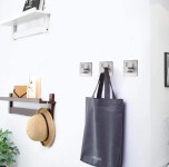 꽁뜨하우스 무타공 스텐 304 접착고리 초강력 후크 방문옷 수세미 현관문 모자 걸이 : 꽁뜨하우스