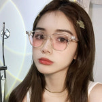 패션 파우더 블러셔 안경 스퀘어 플레인 여성용 pc 프레임 메이크업 없음 : 거성시대