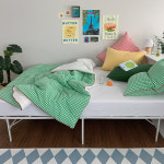  무료배송 깅엄체크 에버그린 파이핑y 누빔 여름이불 세트 워싱멜란선염면,시어서커 S,Q,K : 코지앤데코샵