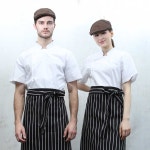 KO-3622 흰색 원버튼 반팔 조리복 남여공용 상의 1개 쿨기능성 업소용 고급쉐프 쿡복 : 참존어패럴