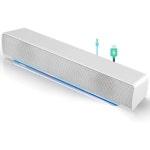 데스크탑 스피커 컴퓨터용 게임 피시방 음악 미니 USB PC 스테레오 경량 유선 LED 사운드바 사운드박스 3.5mm 오디오 잭 사무실 홈 시어터용... 