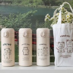홈카페 세트 물병 보냉 스텐 블룸 곰 물통 파우치 기념품 보온 텀블러 어린이집생일 : 더편한샵