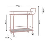 주방 골드 이동식 카트 웨건 서빙카 2단 트레이 수레 : 이단옆치기