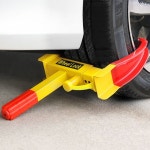 타이어 잠금장치 자동차 도난 오토바이 휠락 주차락 자물쇠 바퀴 족쇄 : 바넘