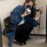 벌스 데님 오버핏 하프 카라 은장버튼 셔츠 2col 봄 가을 루즈핏 레이어드 제이플로우 : 제이플로우