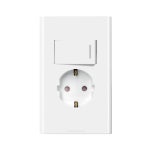 위너스 스위치부 2구 콘센트 스위치부착 화이트 정사각 : 스위치나인