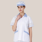 해썹(haccp) 위생복 여름 식품회사 식당 주방 가운 컴포트 45수 카라 반팔 : 오렌지가운