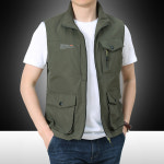 남자 작업 조끼 여름용 고급 빅사이즈 인쇄 망사 남성용 야외 여러 개의 포켓이 여행용 루 : 하우지엄