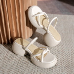 비쥬아 편안한 컴포트 스트랩샌들 통굽슬리퍼 205 210사이즈 215사이즈 220신발 : 작은발 스토리