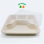 [ BOM-004328-02 ] // DRP-1100ml 4구 도시락 용기 PET 뚜껑 세트 : 니니패키지