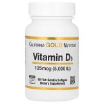 캘리포니아 골드 뉴트리션 비타민D 5000IU (125mcg) 90젤 2팩 CGN : 대신사