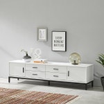 멀바우 화이트 그레이 투톤 서랍 도어 거실장 1800 TV다이서랍장 거실선반 : 홈앤퍼니