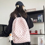 여자백팩 핑크 체크 캐주얼 백팩 데일리 학생 가벼운 편한 가방 남자백팩 : 셀잇템2호점