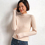 라이프채널 데일리 캐시미어 스트라이프 슬림 니트 : 라이프채널스토어