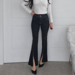 하이웨스트 트임 절개 스티치 부츠컷 데님 팬츠 : 오뜨래다락방