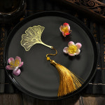 스크랩북 다이어리꾸미기 절묘한 금속 책갈피 금색 잎 정맥 연꽃 모양 술 문구류 학생 독서 용품 : 오광오광