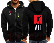UFC티셔츠 알리 남성용 지퍼 스웻셔츠 MUHAMMAD ALI 후드 남성 피트니스 운동복 패션 재킷 UFCS 의류 아우터 : 오광오광