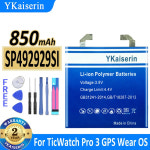 YKaiserin 배터리 TicWatch Pro 3 용 GPS Wear OS 스마트워치 SP492929SI 850mAh 900mAh : 추니유통