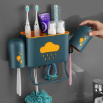 무타공 부착식 칫솔꽂이 치약 칫솔 거치대 욕실용품 보관 걸이 : 에코유니