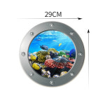 화장실스티커 바다 스티커 아래 3D Porthole 해저 동물 벽 방 홈 장식 가짜 잠수함 벽화 : 오광오광