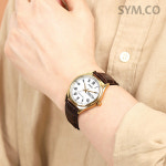 카시오 클래식 로마 데일리 아날로그 오토캘린더 가죽 시계 MTP-V006GL-7B : 스타샵7