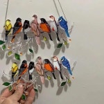 스테인드 글라스 2개 유리 새 창 걸이식 집 장식 인테리어 방 선물 행운 : 보담마루스토어