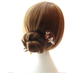 꽃과 나비를 그린 비녀 자개 옥 진주 흑단나무 단향나무 수제 비녀 한복 뒤꽂이 2color : loveukata 스토어