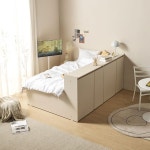 멀티 수납 침대 SS 1color 침실가구 책장형 벙커 프레임 파티션 슈퍼싱글 사무실 학원 카페 수업 : 클루스몰