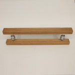 강화유리문 원목 손잡이 2구 체리 JC204(450/40)_천연아마씨유 도장 : 하우스플러스