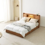 퀸 원목 LED 조명 침대 수납 Q 1color 프레임 호텔식 서랍 사무실 학원 카페 수업 : 클루스몰