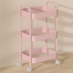 리빙원 모던 이동식 철제 트롤리 카트 왜건 주방카트 틈새 트롤리 3단 화이트 : 아우스 공식스토어